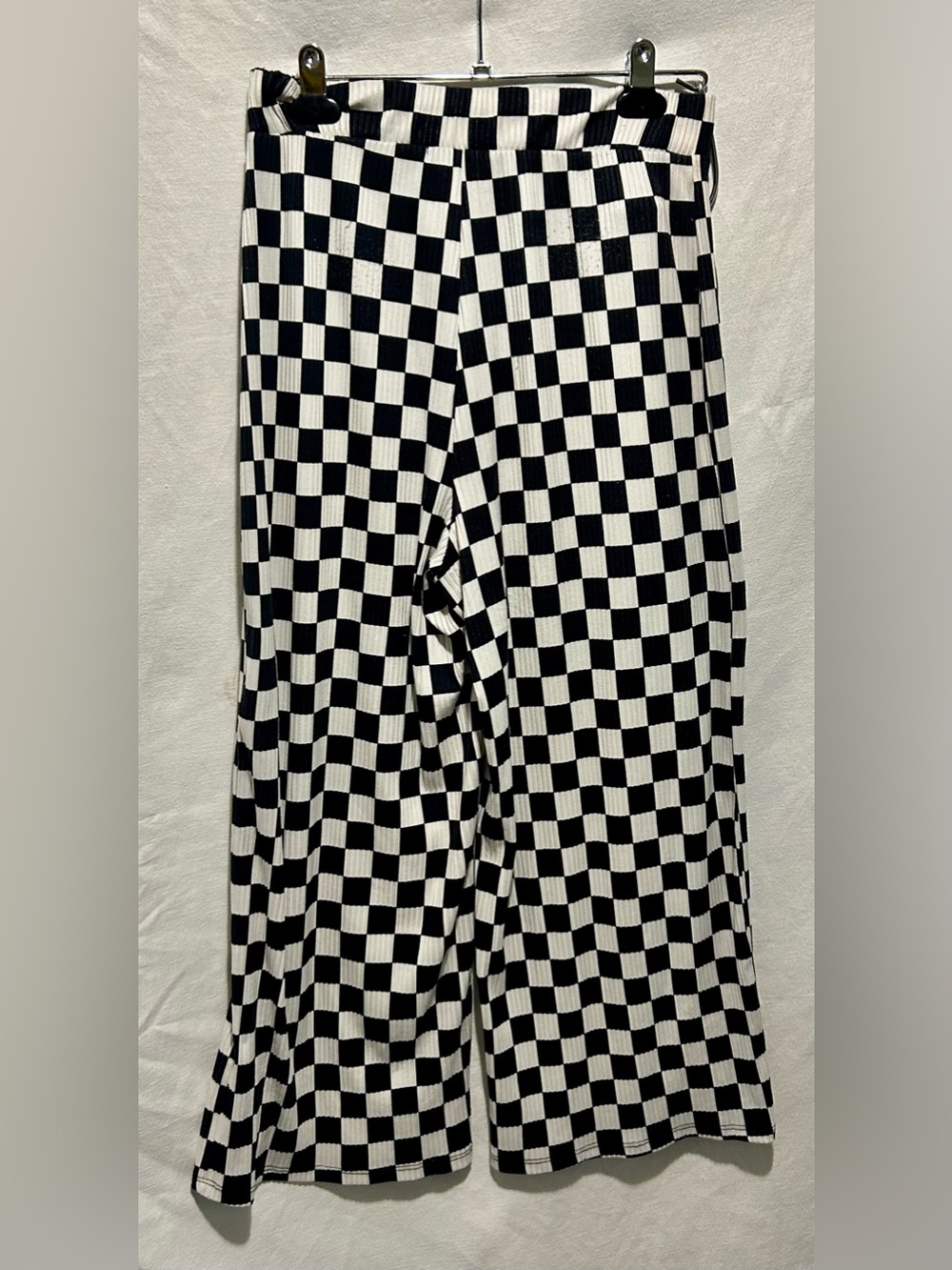 Dressed in Lala Lex Ribbed Checkerboard Two-Piece Set Black White Small - Picture 5 of 11